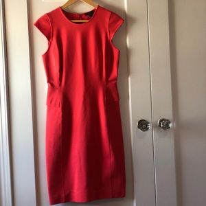 Jcrew vibrant red / orange work dress size 0
